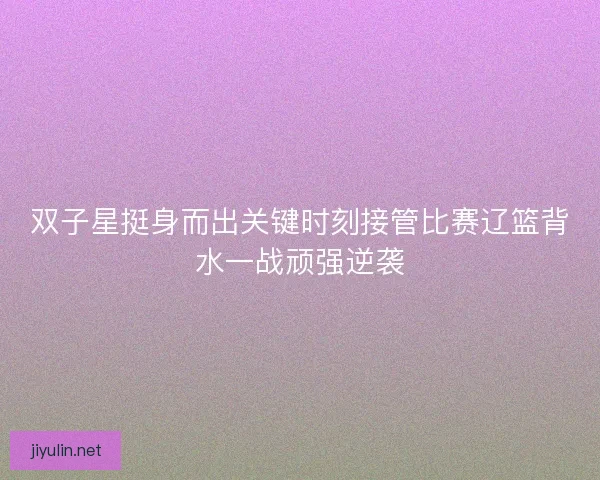 双子星挺身而出关键时刻接管比赛辽篮背水一战顽强逆袭