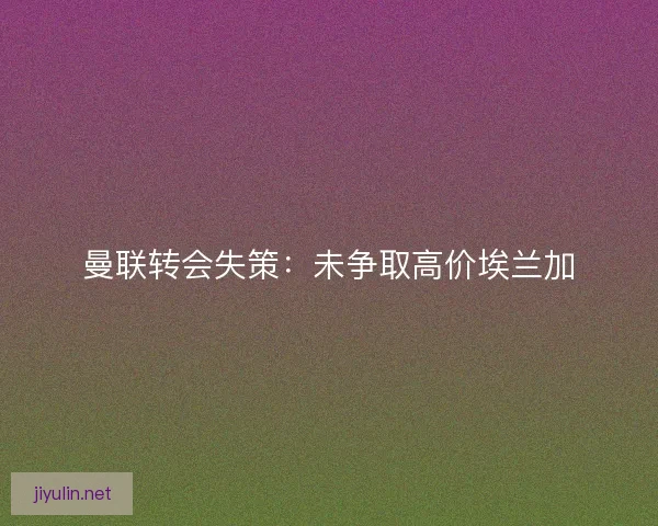曼联转会失策：未争取高价埃兰加